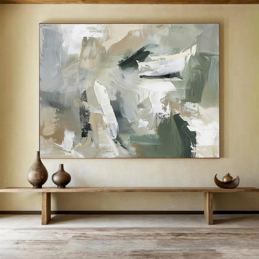 Green - Gray Abstract Art for Nature - Inspired Office Lounges DLZ2624