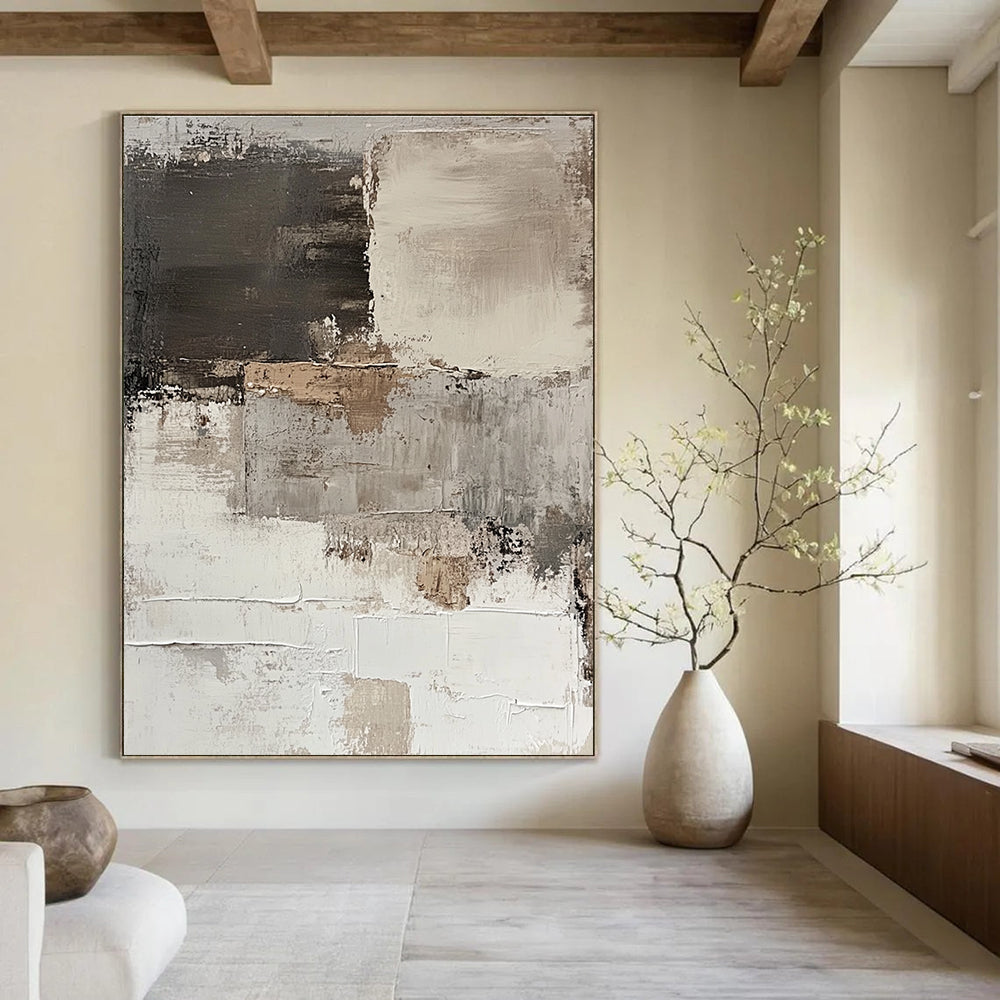 Textured Neutral Abstract for Timeless Home Decor & Sophisticated Office STSC268