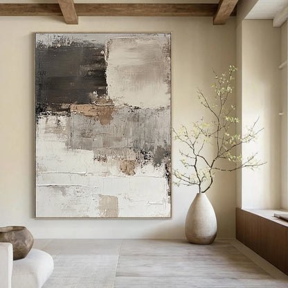 Textured Neutral Abstract for Timeless Home Decor & Sophisticated Office STSC268