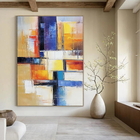 Colorful Geometric Abstract Composition for Modern Office Meeting Room & Interior Design Studio STSC153