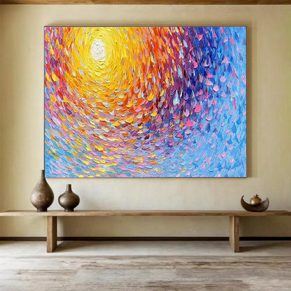 Colorful Swirl Abstract Art for Modern Art Gallery Rotunda Displays DLZ3265