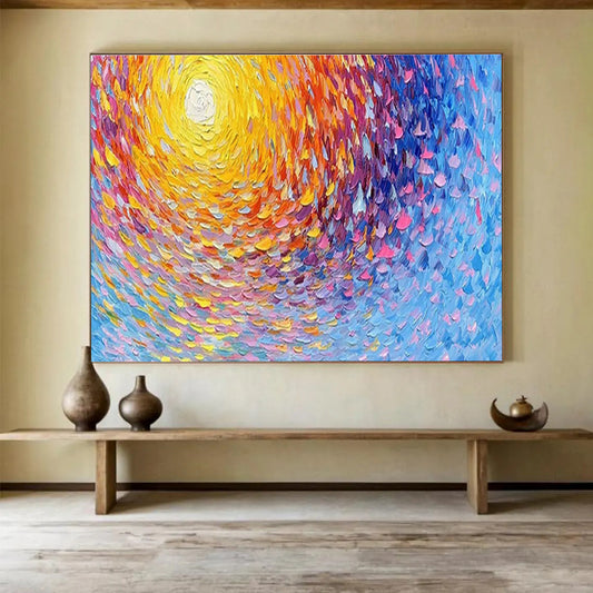 Colorful Swirl Abstract Art for Modern Art Gallery Rotunda Displays DLZ3265