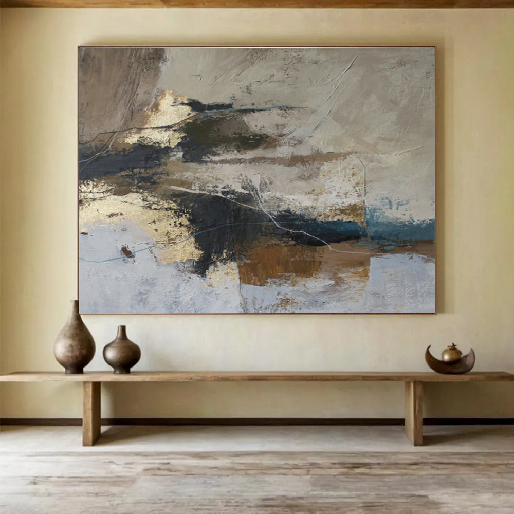 Gold - Brown Abstract Texture Art for Upscale Office Reception DLZ2895