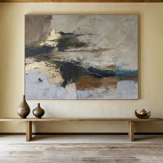 Gold - Brown Abstract Texture Art for Upscale Office Reception DLZ2895