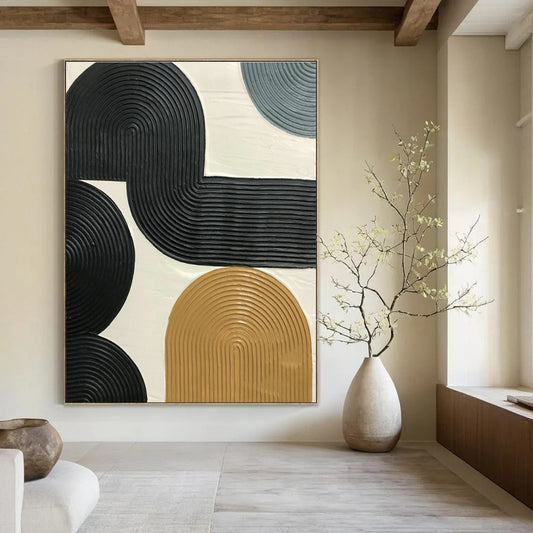 Black - Brown - Gold Relief Art for Industrial Loft & Art Studio DLZ1185