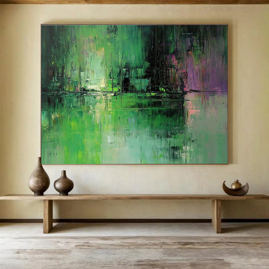 Green Forest Reflection Art for Eco - Friendly Resort Spa & Nature - Inspired Home Library SC114