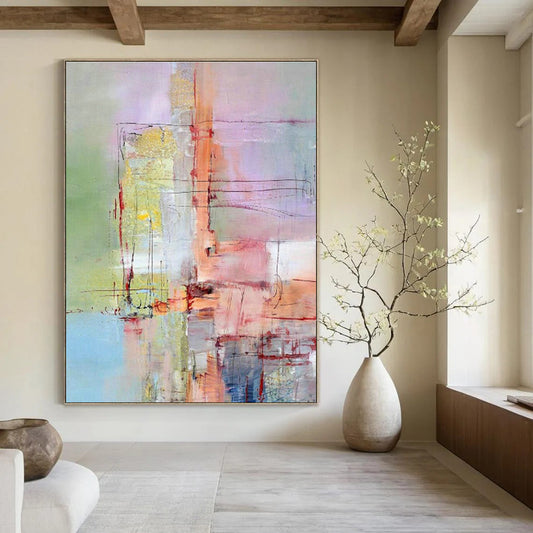 Pink - Purple Abstract Art for Bedroom & Entryway DLZ0323