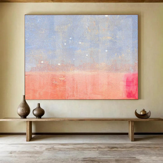 Blue - Pink Gradient Abstract Art for Romantic Rooftop Lounge Decor DLZ2664