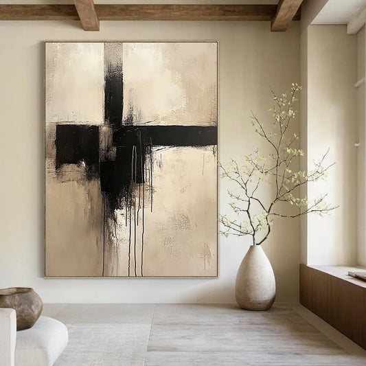 Emotional Black Cross Art for Chapel & Meditation Room STSC669