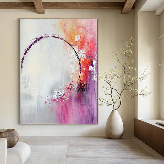 Purple and Orange Abstract Circle for Bohemian - Style Lounge & Art Gallery Foyer STSC429