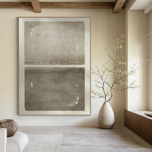 Dual - Tone Grey Textured Art for Modern Gallery & Monochrome Café DLZ1366