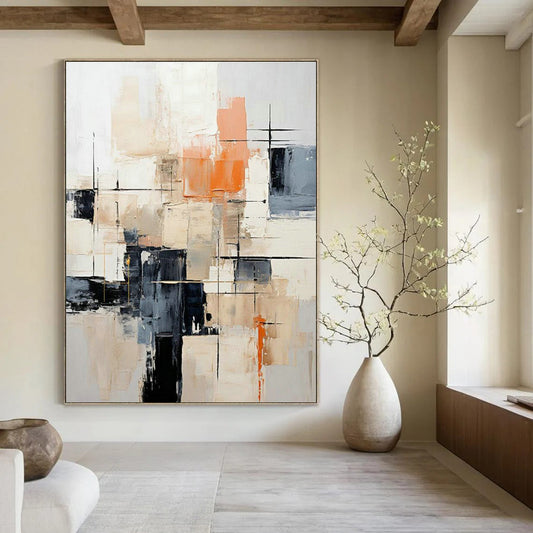 Modern Geometric Abstract Art for Corporate Office Reception Walls DLZ0269