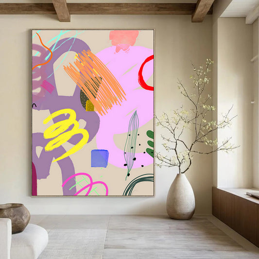 Pastel - Toned Doodle Art for Craft Workshop & Boho - Chic Home Bedroom DLZ0648