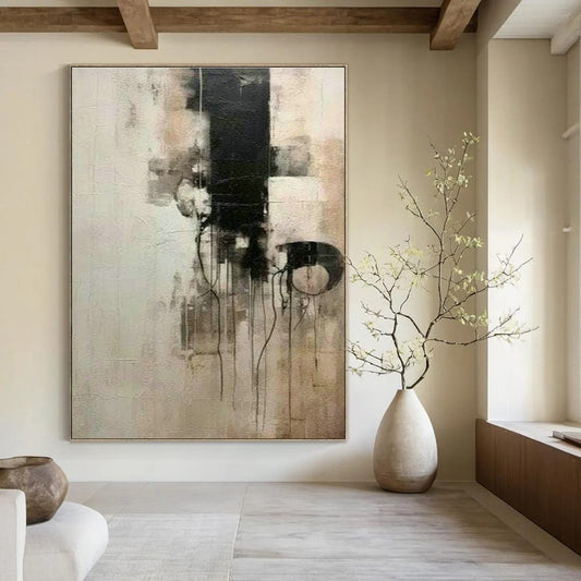 Black - White Abstract Drip Art for Office & Studio DLZ0386