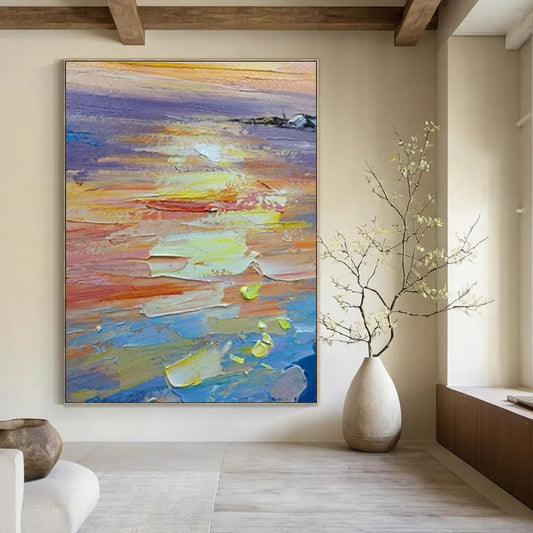 Sunset Thick - Paint Art for Beachfront Bar & Vacation Home Living Room DLZ1047