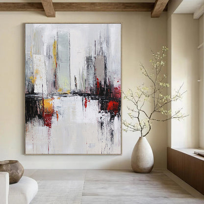 Monochrome Abstract Urban Scene for Industrial - Style Café & Minimalist Home Study STSC162