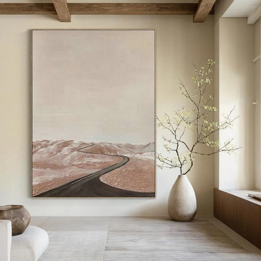 Desert Road Abstract Art for Modern Travel Agency & Minimalist Home Office DLZ1510