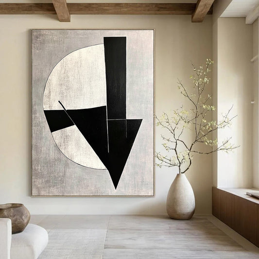 Geometric Abstract in Grey Art for Minimalist Office & Contemporary Art Gallery STSC1112