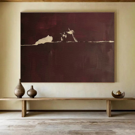 Dark Brown - White Abstract Art for Moody Bedroom Retreats DLZ2525