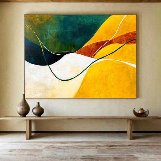 Curved - Line Abstract Art for Modern Wellness Center & Creative Yoga Studio SC268