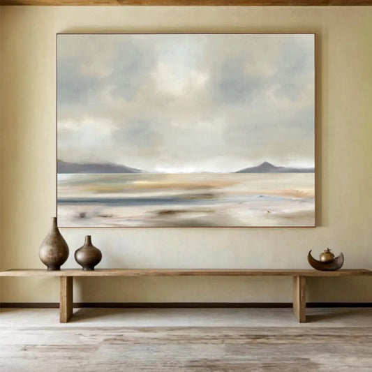Light - Colored Lakeside Landscape Art for Relaxing Bedroom DLZ2743