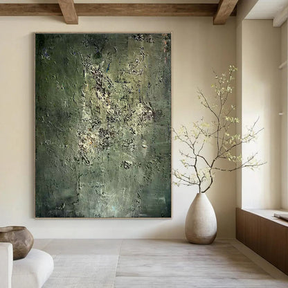 Green - Gray Textured Art for Outdoor - Inspired Café & Modern Art Studio DLZ1478