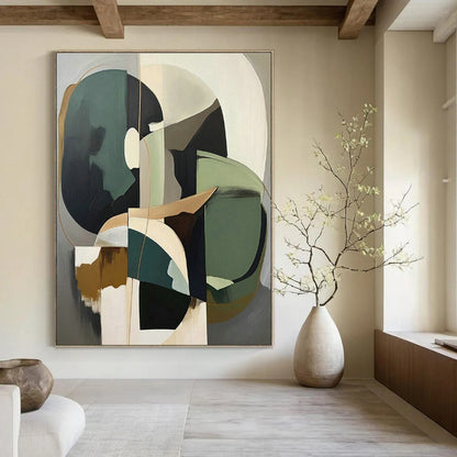 Geometric Abstract Art for Modern Corporate Office & Mid - Century Modern Home Living Room DLZ1619