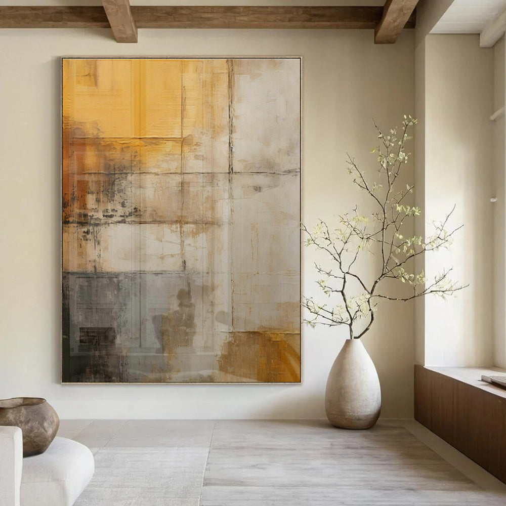 Yellow - Gray Abstract Art for Industrial - Chic Loft & Creative Agency DLZ1954