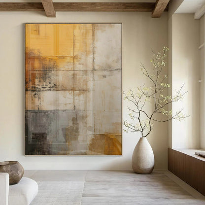 Yellow - Gray Abstract Art for Industrial - Chic Loft & Creative Agency DLZ1954