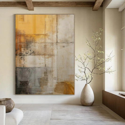 Yellow - Gray Abstract Art for Industrial - Chic Loft & Creative Agency DLZ1954
