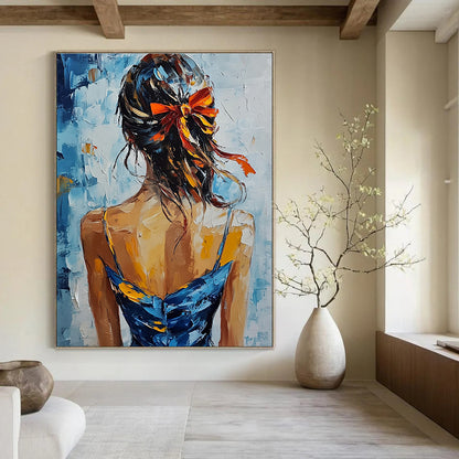 Girl with Ribbon in Hair (Back View) for Feminine Boutique & Art - Centric Bedroom STSC879