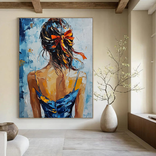 Girl with Ribbon in Hair (Back View) for Feminine Boutique & Art - Centric Bedroom STSC879