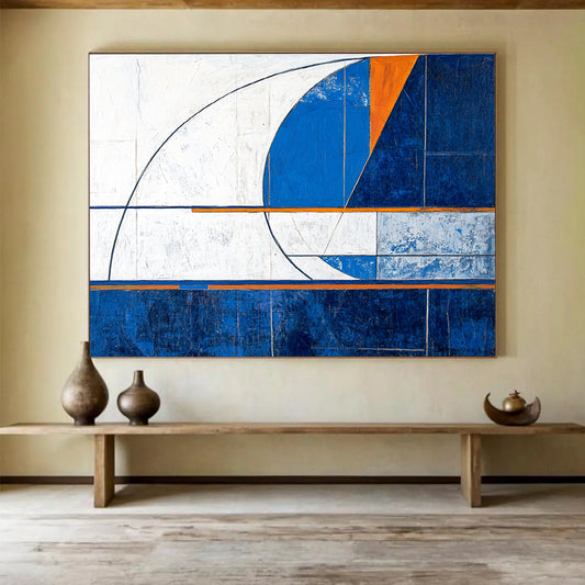 Geometric Blue - Orange Abstract for Architectural Firm & Modern Gallery SC029