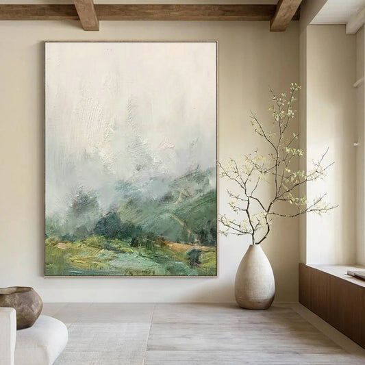 Misty Landscape Oil Painting for Traditional Chinese - Style Study & Zen Meditation Space DLZ0913