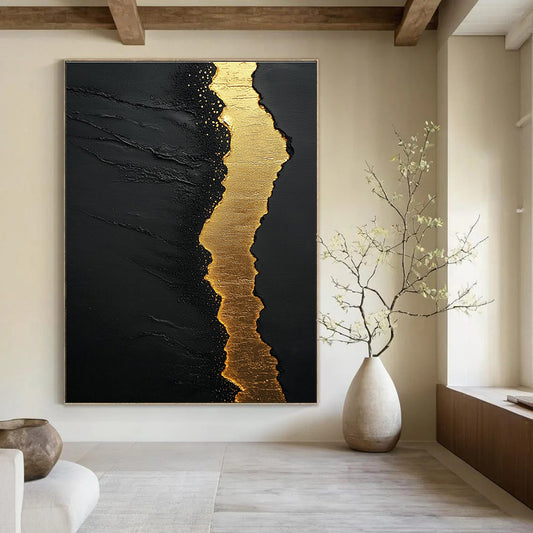 Black and Gold Abstract for Luxury Hotel Lobby & Sophisticated Home Office STSC304