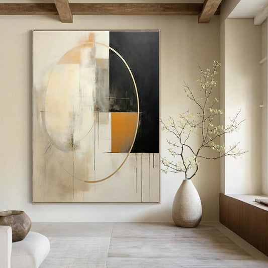 Geometric Abstract Art for Modern Office Reception & Minimalist Home Study DLZ1702