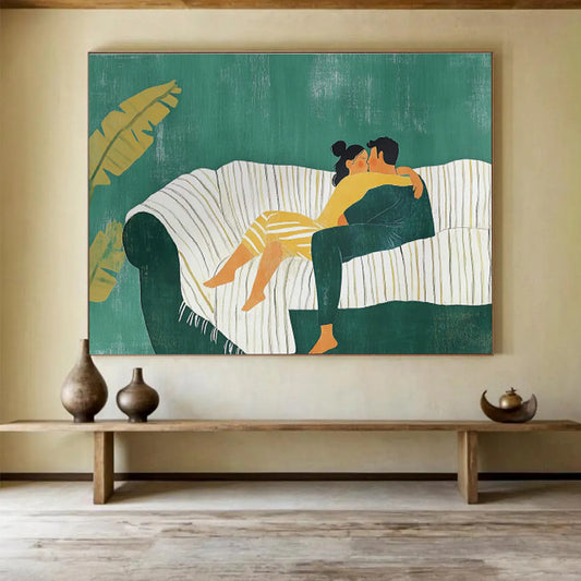 Sofa Couple Art for Romantic Bedroom Wall Decor DLZ2616