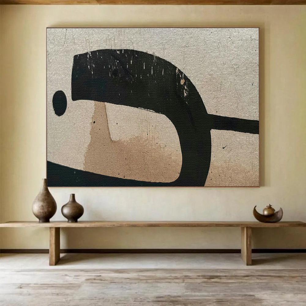 Black - Brown Geometric Abstract for Rustic - Modern Restaurant DLZ2971