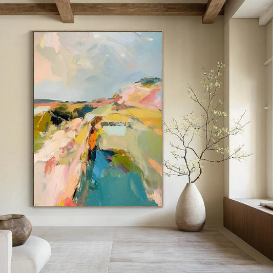 Colorful Abstract Landscape for Bohemian Living Room & Artistic Bed - and - Breakfast DLZ1580