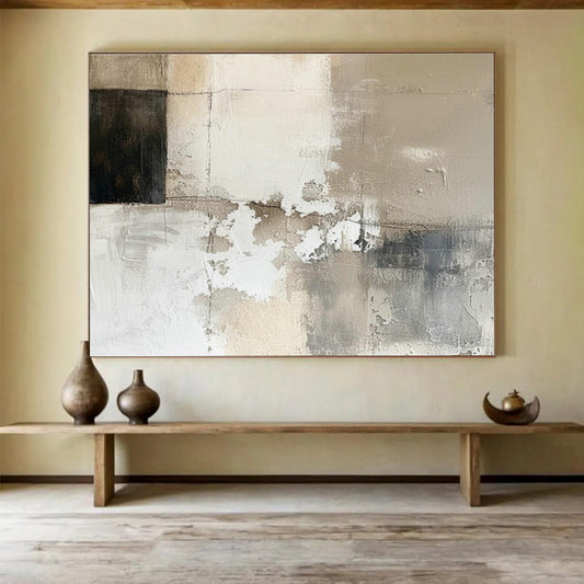 Gray - White Abstract Texture Art for Minimalist Hallway DLZ2888