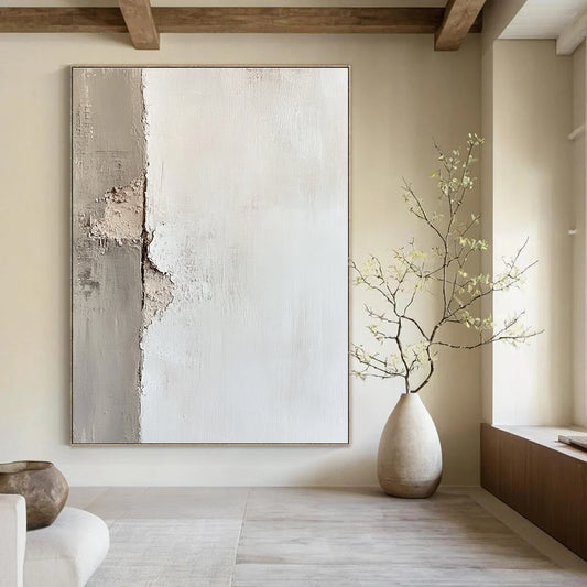Textured White Wall Abstract for Industrial - Chic Loft & Contemporary Art Gallery STSC653