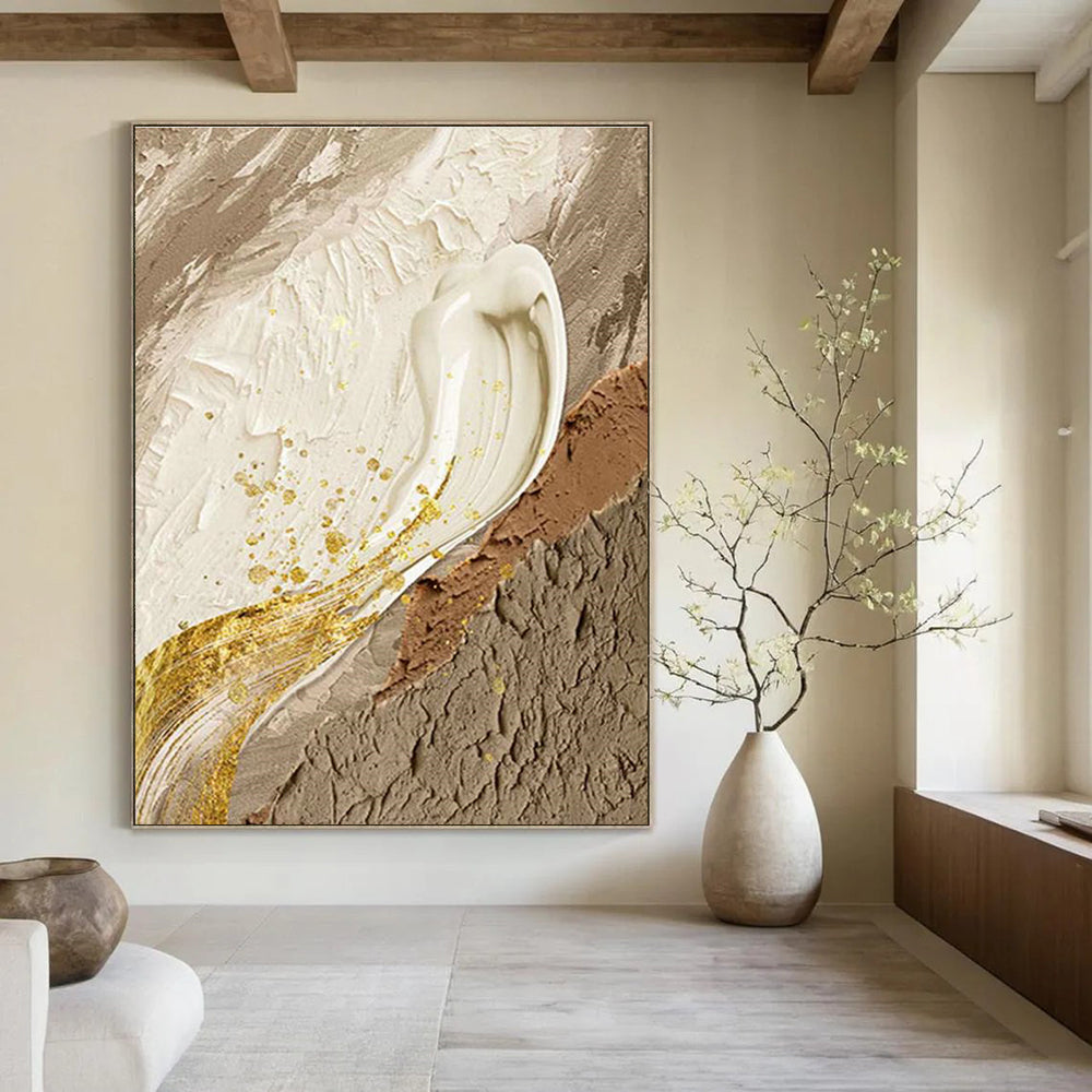 Gold - Accented Abstract Art for Luxury Penthouse & Glamorous Event Space DLZ2187