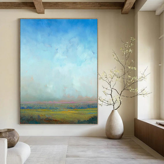 Soft - Toned Plain Landscape for Minimalist Farmhouse & Serene Yoga Studio DLZ0942