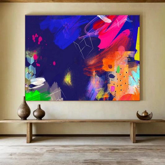 Dark - Night Colorful Abstract Art for Rooftop Bar Backdrops DLZ2586
