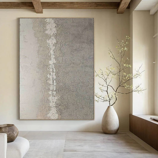 Gray - White Textured Art for Art Gallery Corridor & Minimalist Bedroom DLZ1884