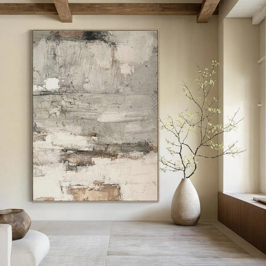 Gray - White - Brown Textured Art II for Rustic Café & Art - Themed B&B DLZ1869