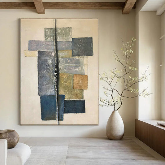 Geometric Color - Block Abstract Art for Modern Office Reception & Design Studio DLZ1058