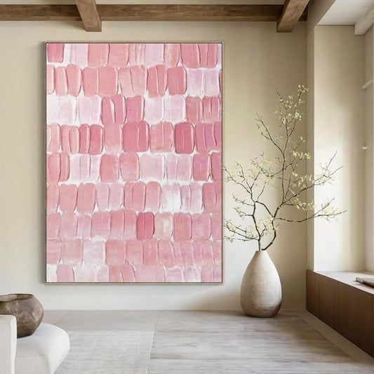 Pink Textured Art for Girly Home Bedroom Vanity Areas DLZ0274