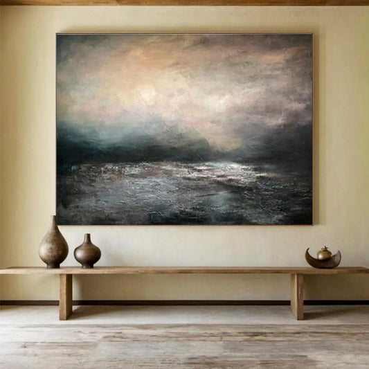 Dark Sea View Oil Painting for Industrial - Style Loft Office Spaces DLZ3153