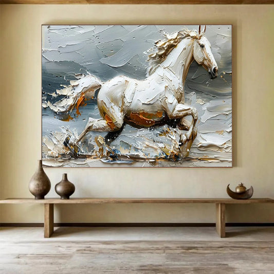 Galloping Horse Relief Art for Equestrian - Themed Clubhouse Dining Rooms DLZ3196